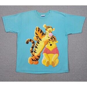 Vintage Walt Disney Winnie The Pooh Tigger Blue Graphic T-Shirt Sz XL Vtg